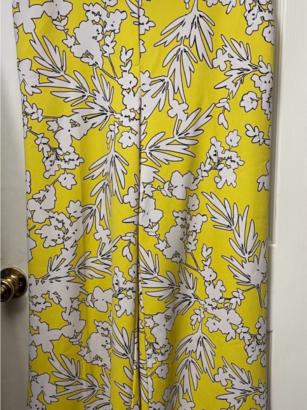 Worthington Yellow Floral Boot Cut Pants